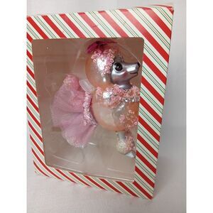Ciao Ciao Pet Collection Pink Poodle Christmas Ornament Sequin Tutu Boxed